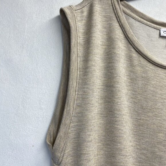 Calvin Klein Round Neck Drawstring Waist Sleeveless Dress Women Medium Beige - Picture 11 of 16